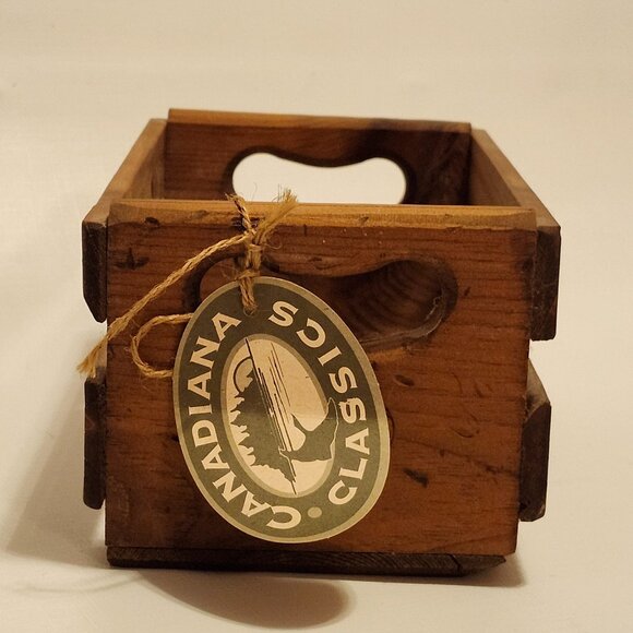 VINTAGE CANADIANA CLASSICS WOODEN CD STORAGE Crate BNWT PINE - Picture 3 of 5